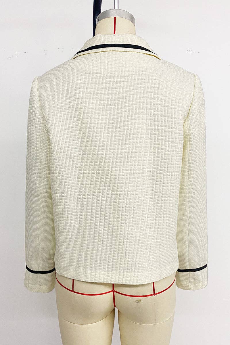 Cream Single Breasted Blazer