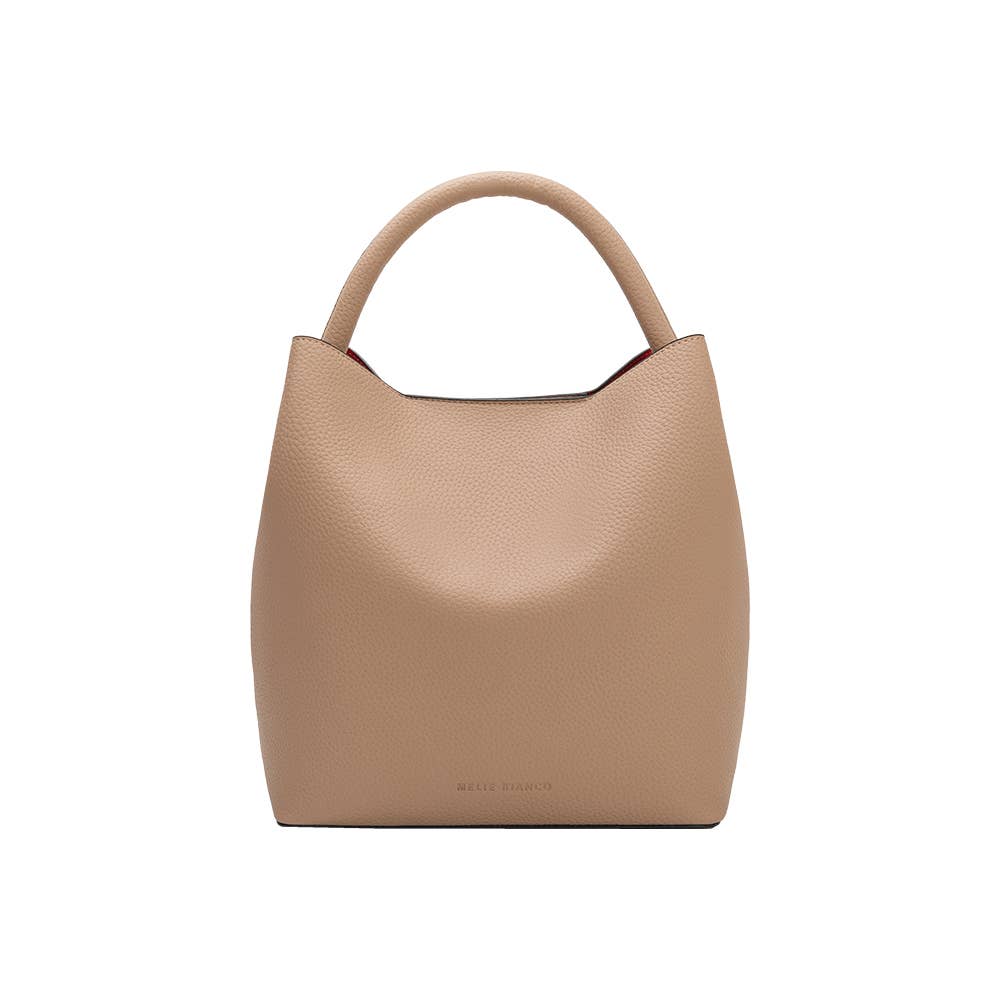 Karianna Tan Three-piece Vegan Bag with Red Leather Lining
