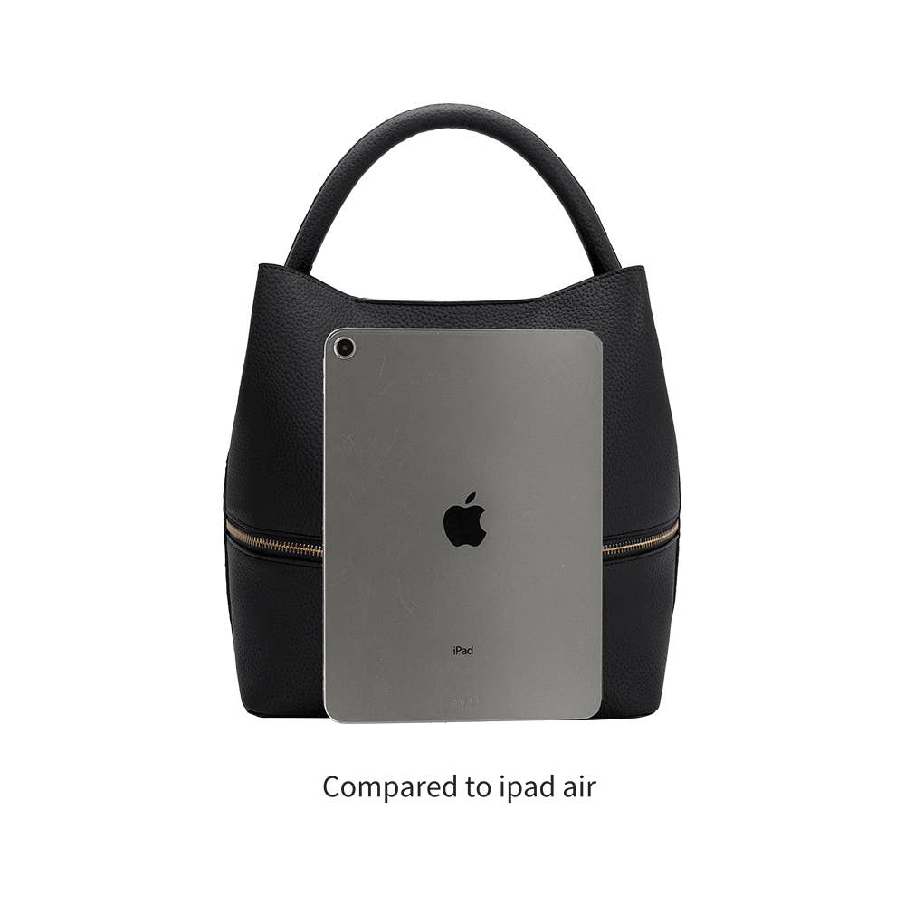 Karianna Black Three-piece Vegan Bag with Red leather lining