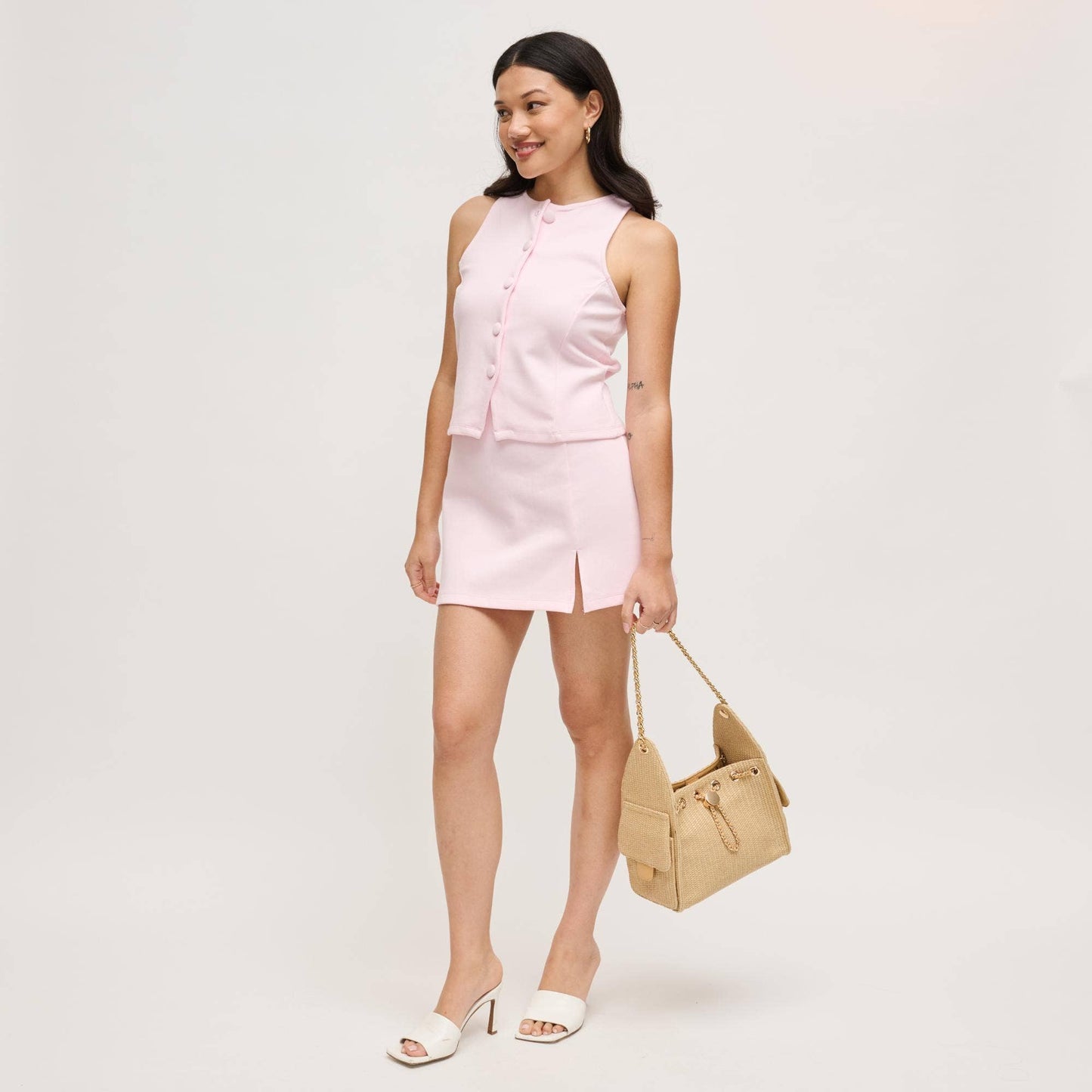 Paisely Shoulder Bag: Natural