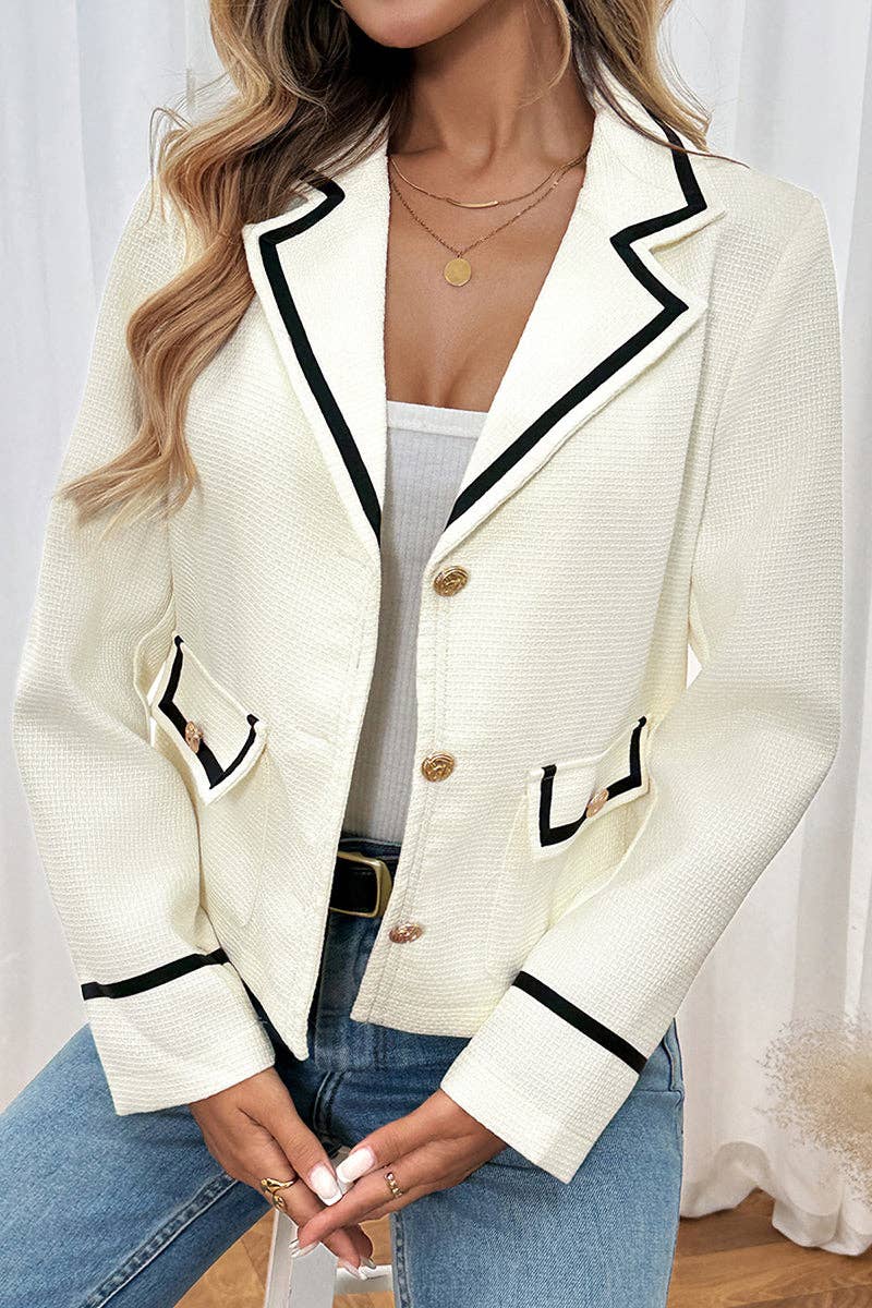 Cream Single Breasted Blazer
