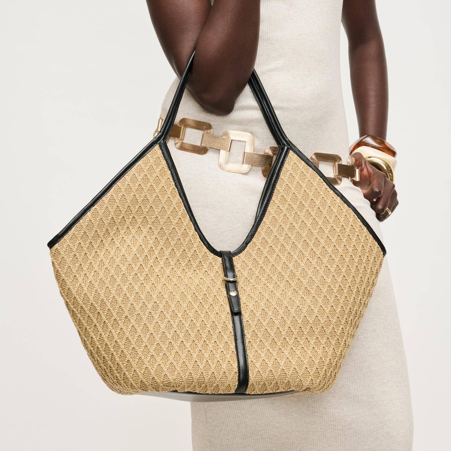 Cienna Tote: Natural Black