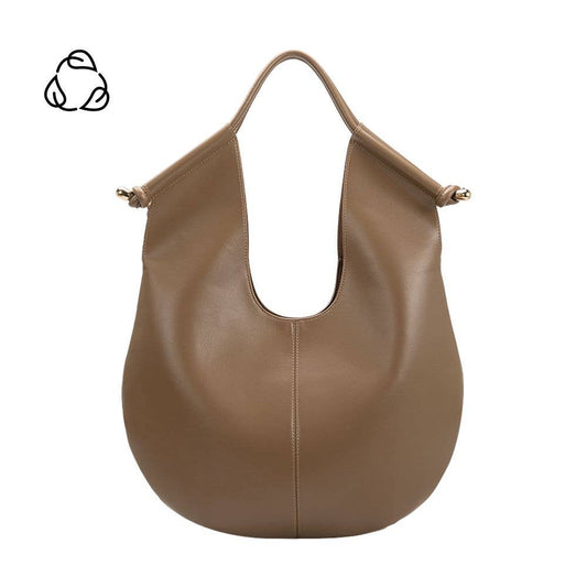 Leather Mushroom Color Vegan Shoulder Bag