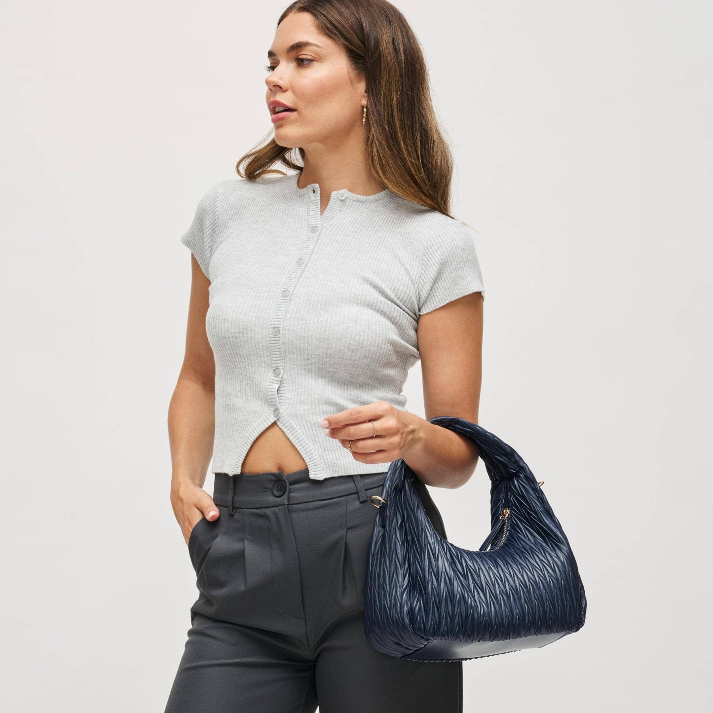Midnight Vegan Leather Crossbody