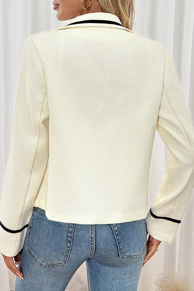 Cream Single Breasted Blazer