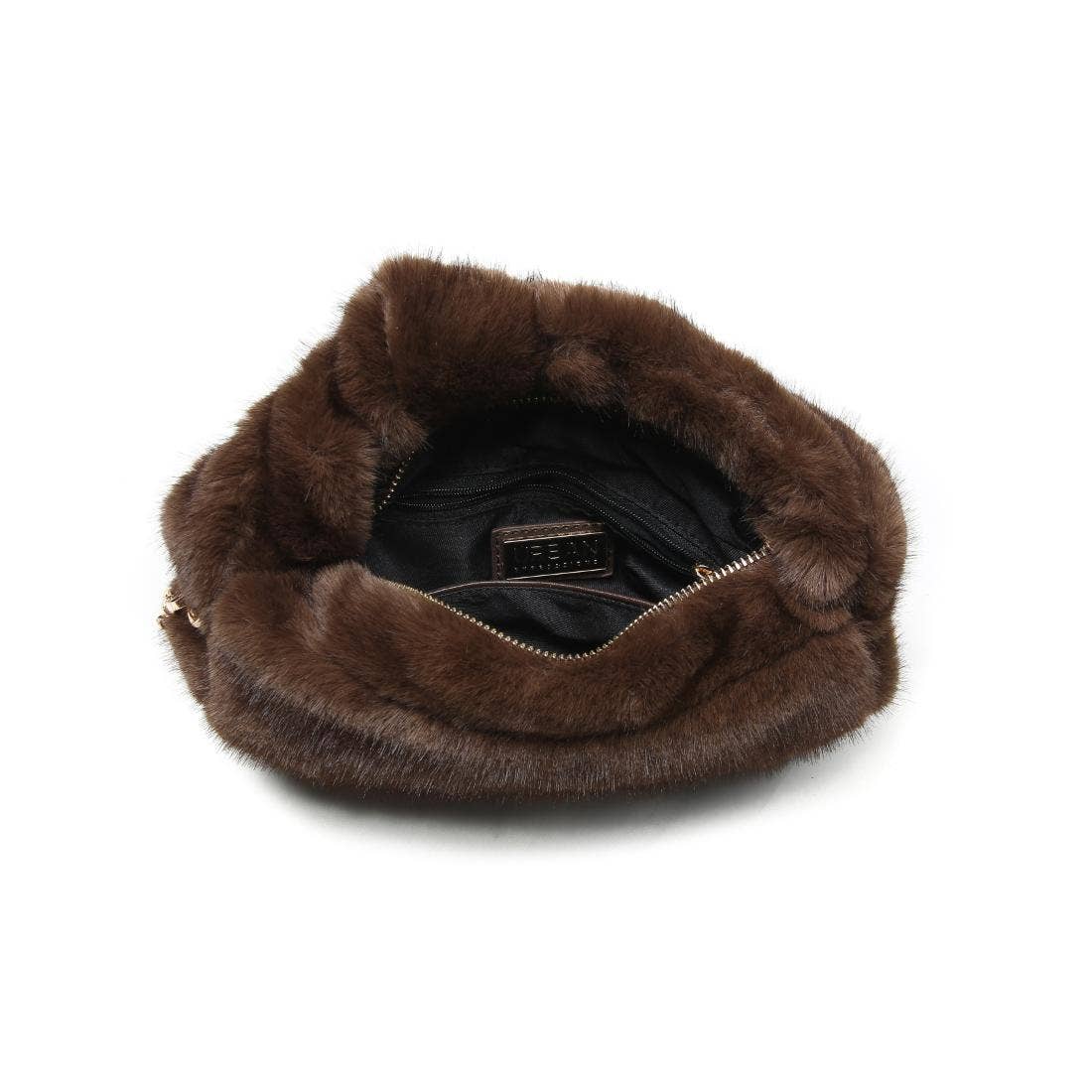 Faux Fur Crossbody: Chocolate