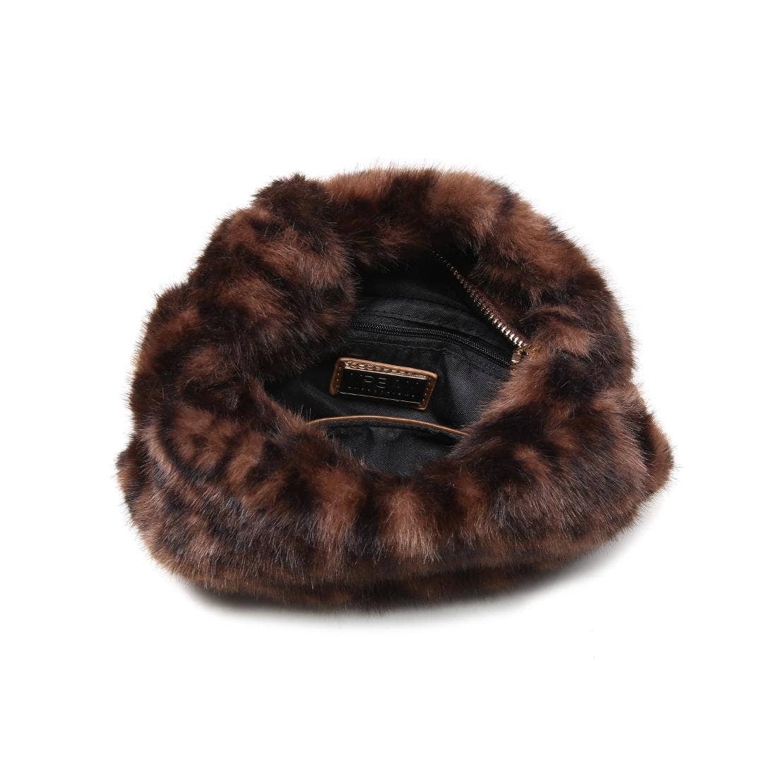 Faux Fur Crossbody: Chocolate