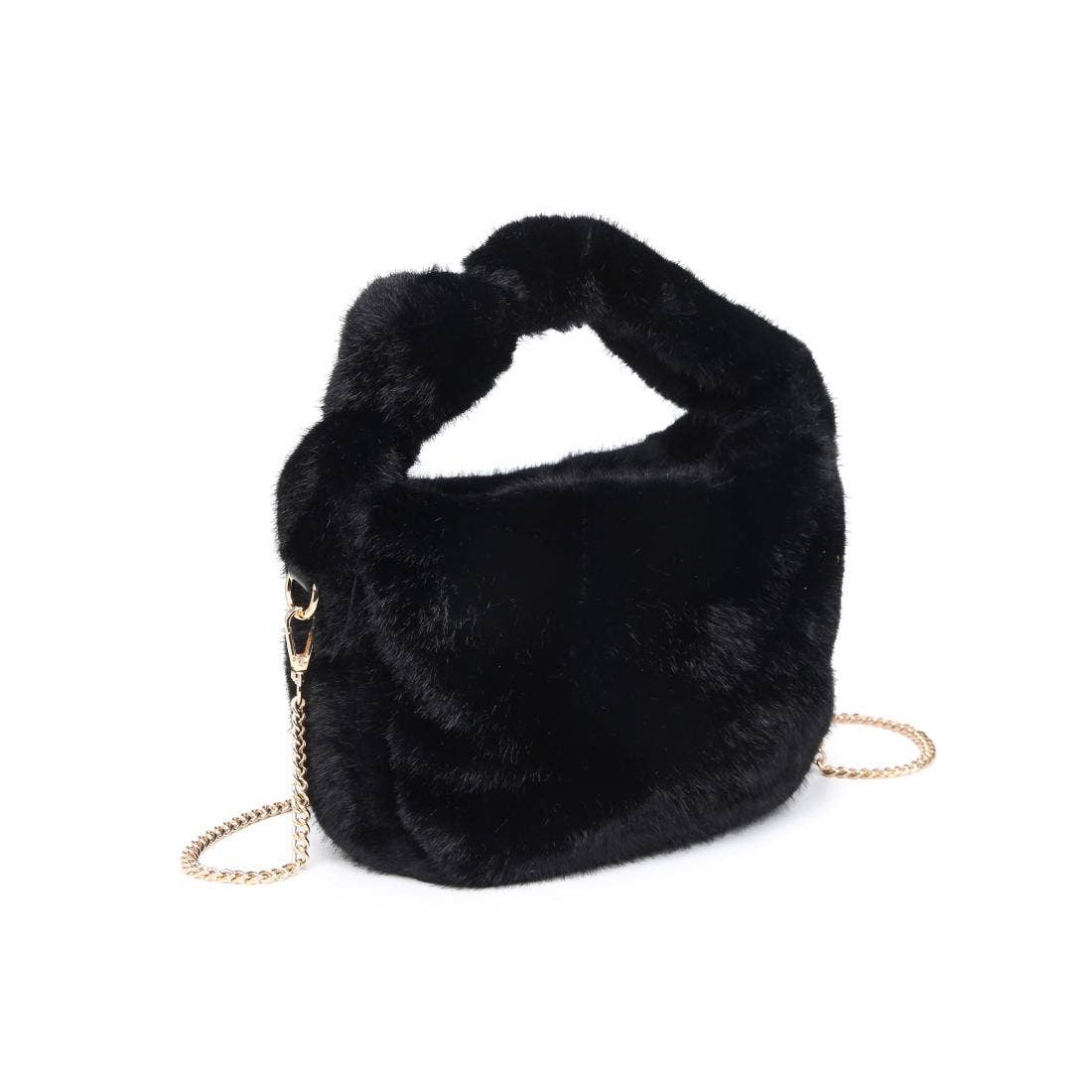 Faux Fur Crossbody: Chocolate