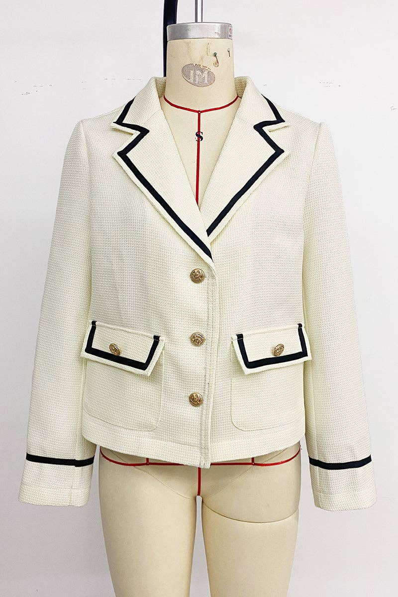 Cream Single Breasted Blazer