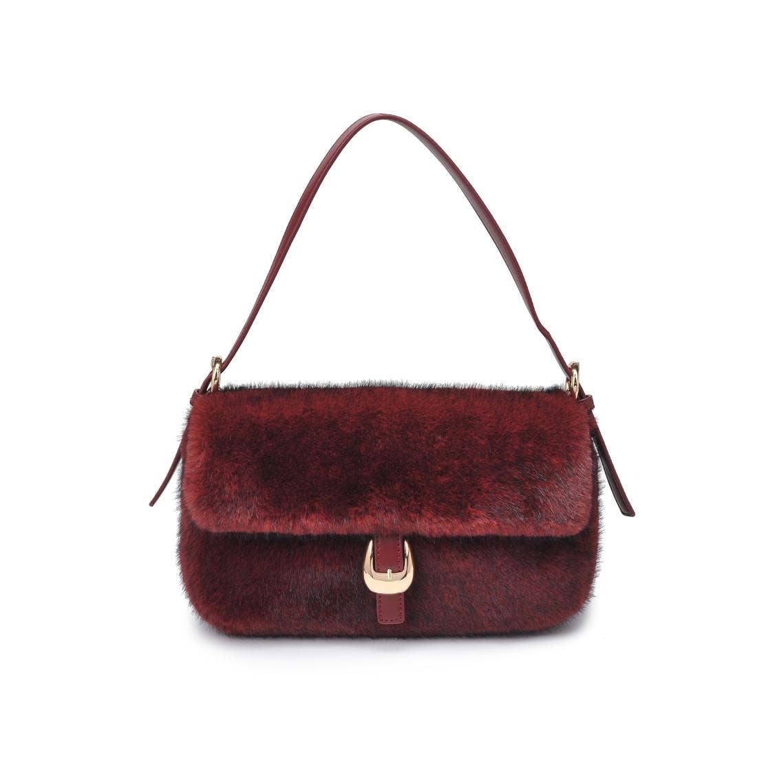 Gloria Faux Fur Crossbody: Chocolate