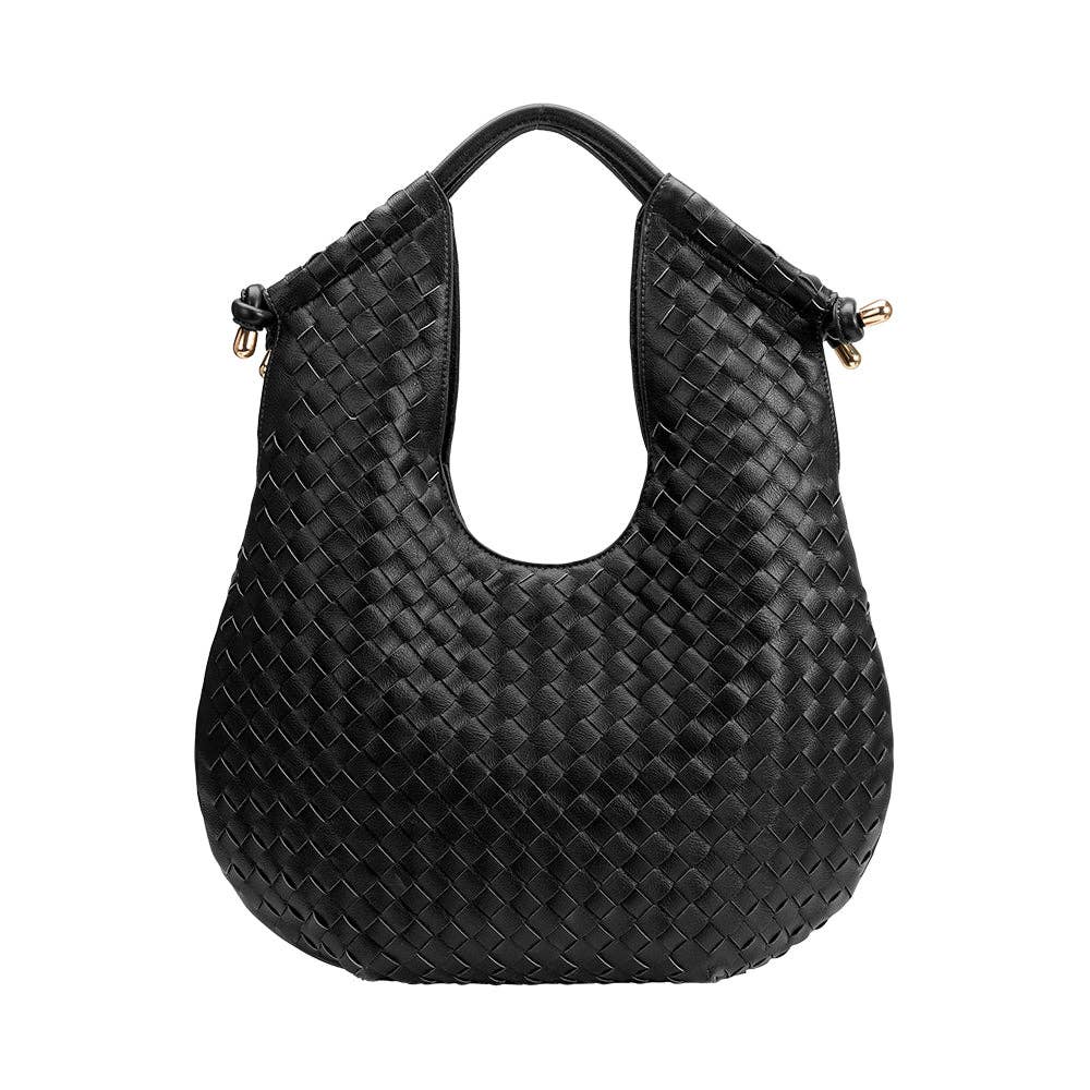 Tracy Woven BlackVegan Shoulder Bag